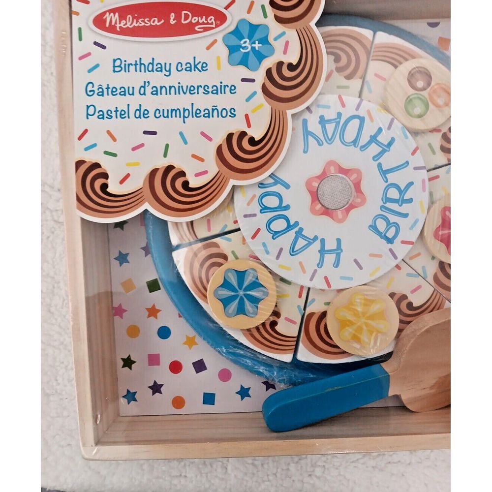 Melissa & Doug Wooden Birthday Cake Set New Toy play Set Socialization Educate - Picture 4 of 8
